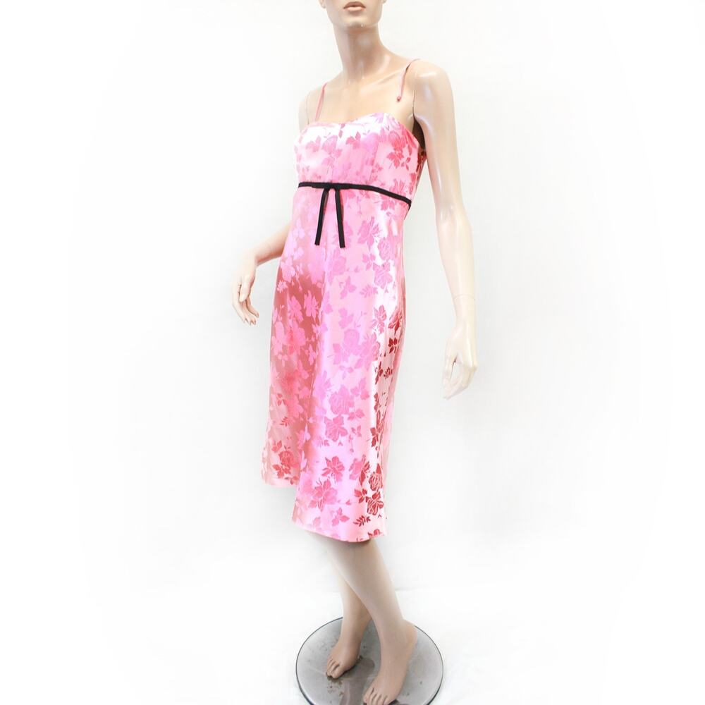Banana Republic Oriental embossed silk Y2K empire waist lined dress Prom size 2